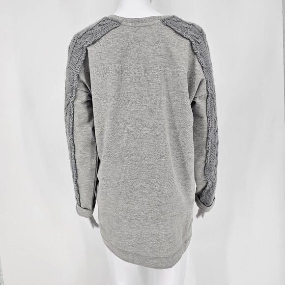 Soft Surroundings French Terry Knit Sleeves Sweater Gray S - Picture 2 of 7